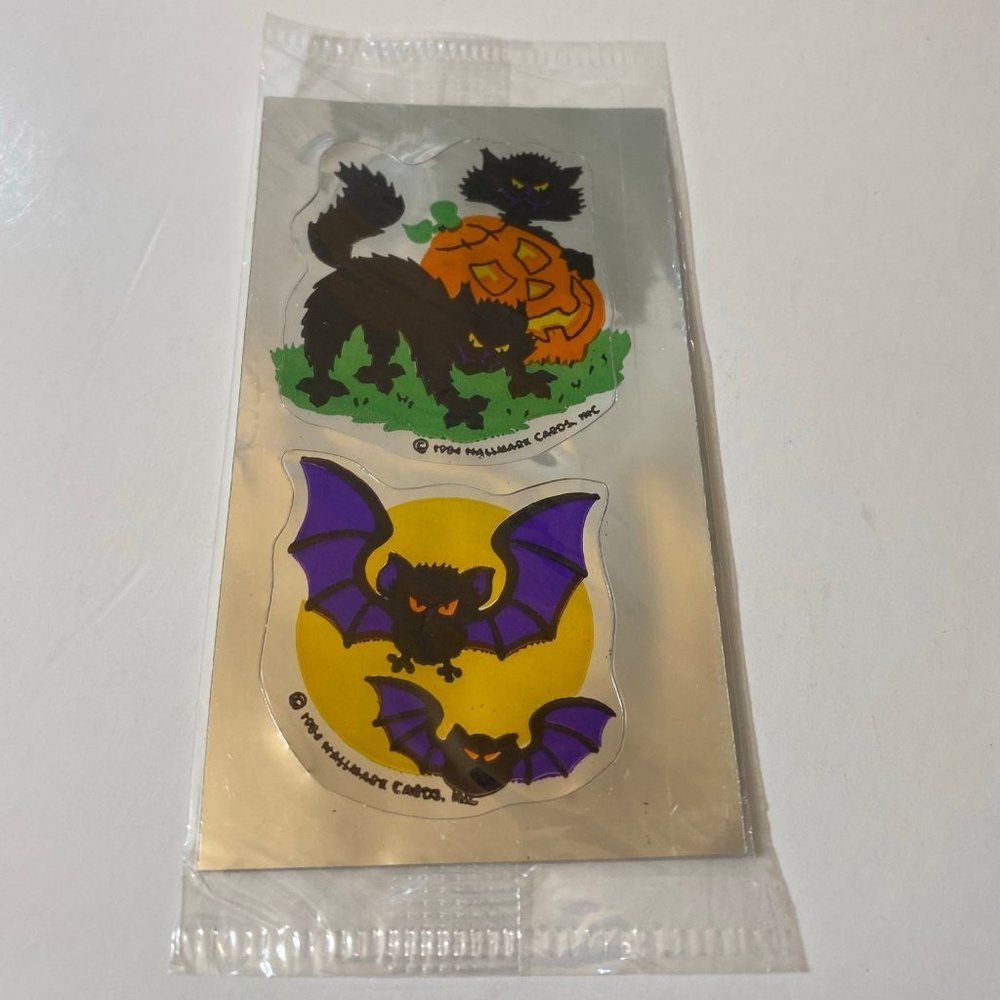 Vintage Halloween Stickers Pumpkins Cats American Greetings Gibson Hallmark - Picture 5 of 12